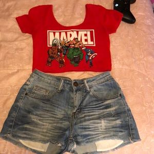 Marvel crop top tee